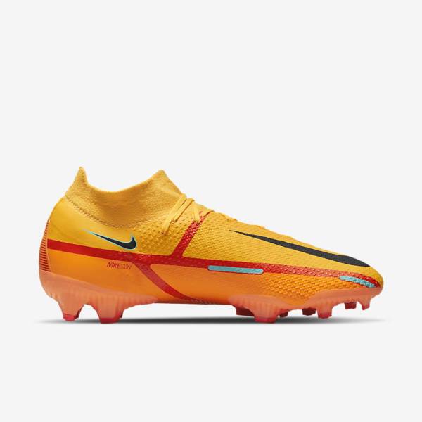 Men's Nike Phantom GT2 Pro Dynamic Fit FG Firm-Ground Football Shoes Orange / Light Red / Black | NK390GJL