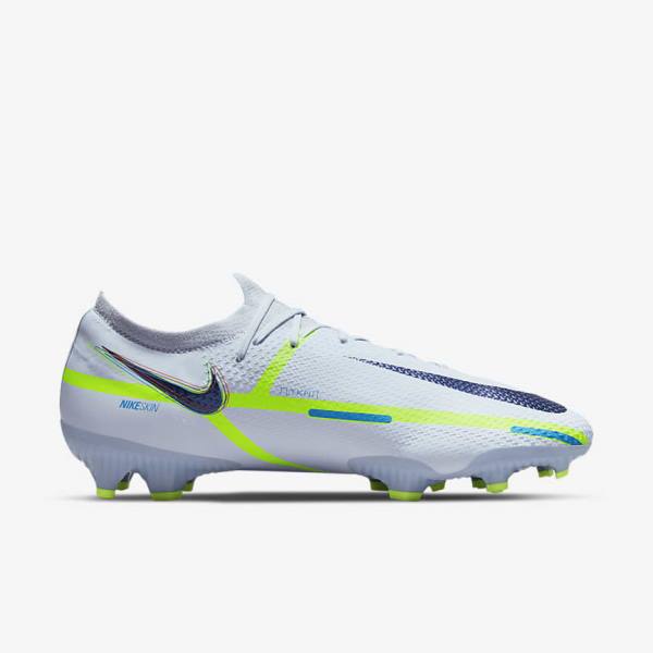 Men's Nike Phantom GT2 Pro FG Firm-Ground Football Shoes Grey / Light Blue | NK984CGZ