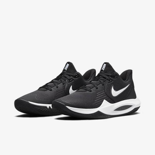 Men's Nike Precision 5 Basketball Shoes Black / Dark Grey / White | NK907VZD