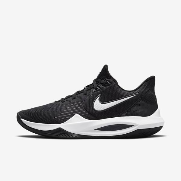 Men\'s Nike Precision 5 Basketball Shoes Black / Dark Grey / White | NK907VZD