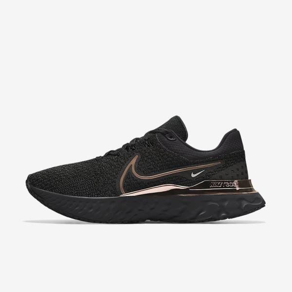 Men\'s Nike React Infinity Run 3 By You Custom Road Running Shoes Black | NK427GKX