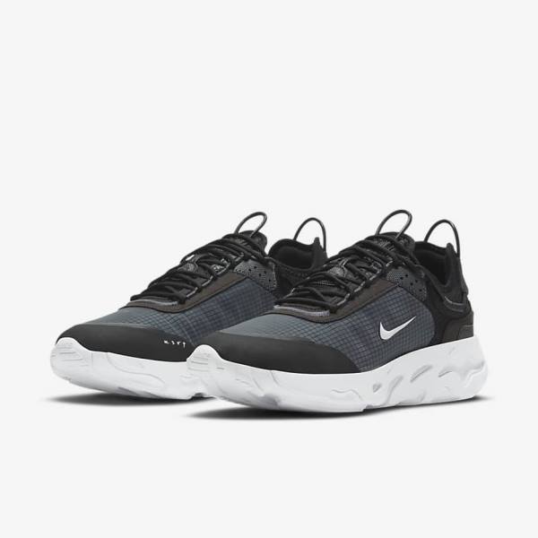 Men's Nike React Live Trainers Black / Dark Grey / White | NK576GEW