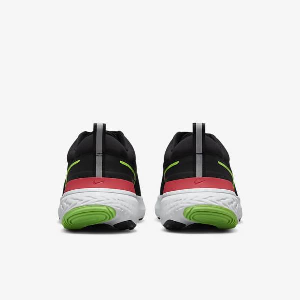 Men's Nike React Miler 2 Road Running Shoes Black / Red / White / Green | NK593SOB