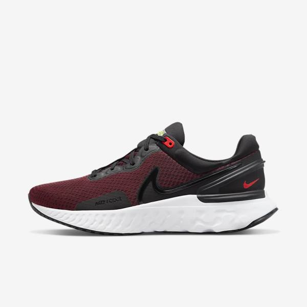 Men\'s Nike React Miler 3 Road Running Shoes Black / Red / White | NK259AHX