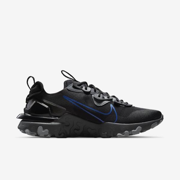 Men's Nike React Vision Trainers Black / Dark Grey / Royal | NK086ZDL