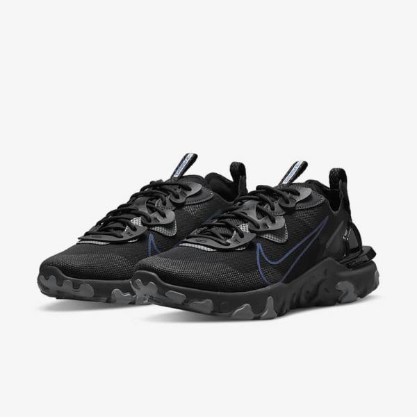 Men's Nike React Vision Trainers Black / Dark Grey / Royal | NK086ZDL