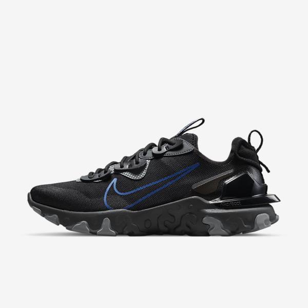 Men\'s Nike React Vision Trainers Black / Dark Grey / Royal | NK086ZDL