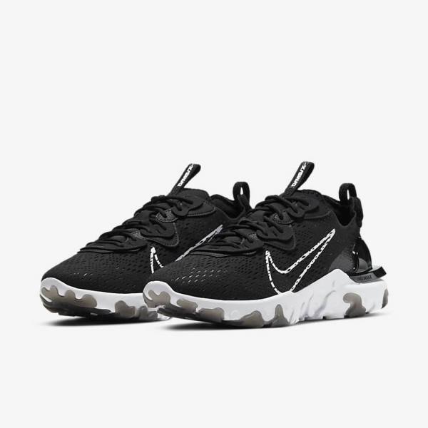 Men's Nike React Vision Trainers Black / White | NK138ULD