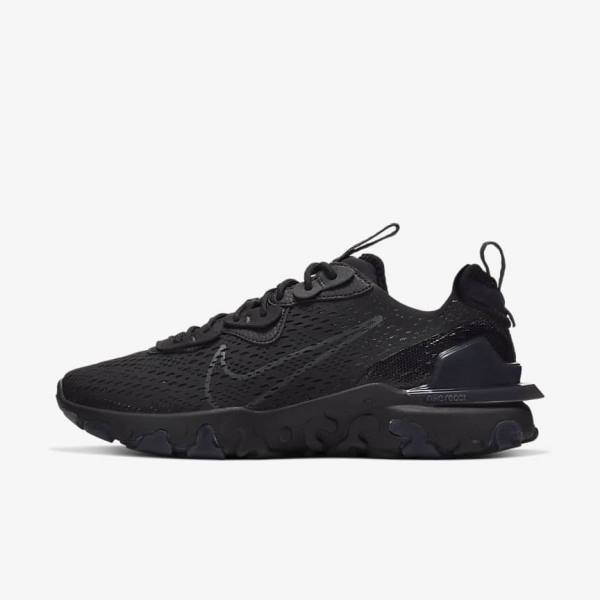 Men\'s Nike React Vision Trainers Black / Dark Grey | NK487LMX