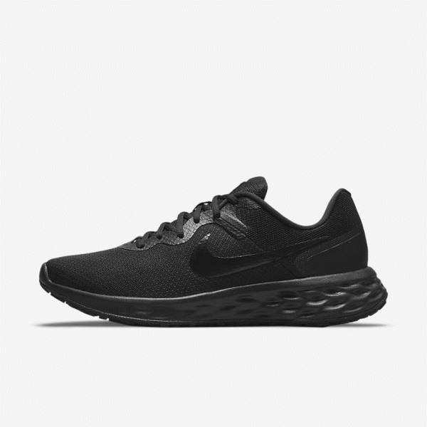 Men\'s Nike Revolution 6 Next Nature Road Running Shoes Black / Dark Grey | NK367YST