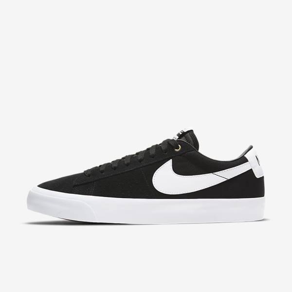 Men\'s Nike SB Zoom Blazer Low Pro GT Trainers Black / Light Brown / White | NK928KXH