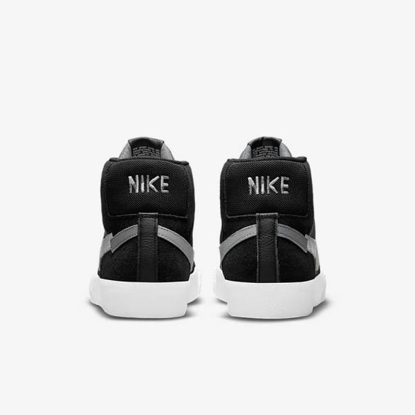 Men's Nike SB Zoom Blazer Mid Premium Trainers Black / Grey / White | NK249DBY