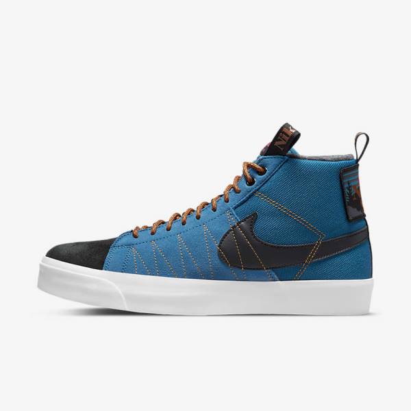 Men\'s Nike SB Zoom Blazer Mid Premium Trainers Black | NK807STB