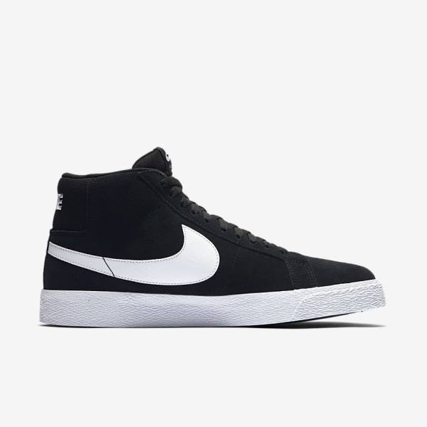 Men's Nike SB Zoom Blazer Mid Trainers Black / White | NK657BID