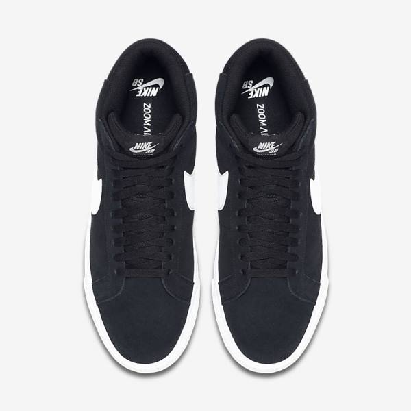 Men's Nike SB Zoom Blazer Mid Trainers Black / White | NK657BID