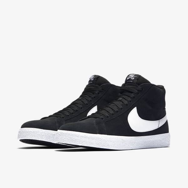 Men's Nike SB Zoom Blazer Mid Trainers Black / White | NK657BID