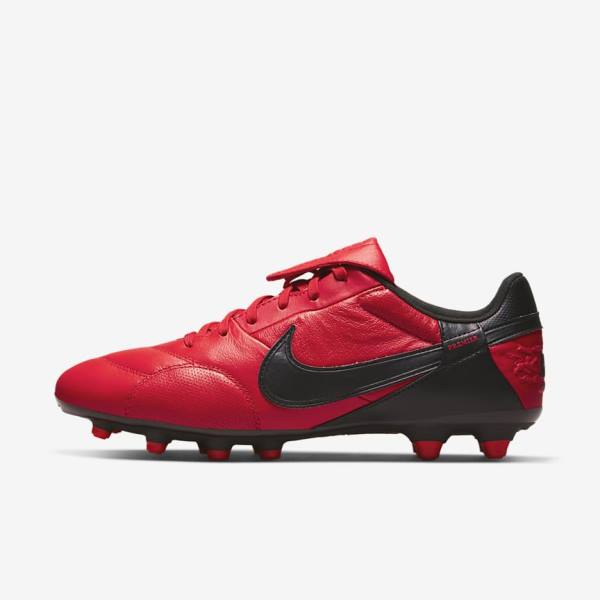 Men\'s Nike The Premier 3 FG Firm-Grounds Football Shoes Red / Black | NK541LNR