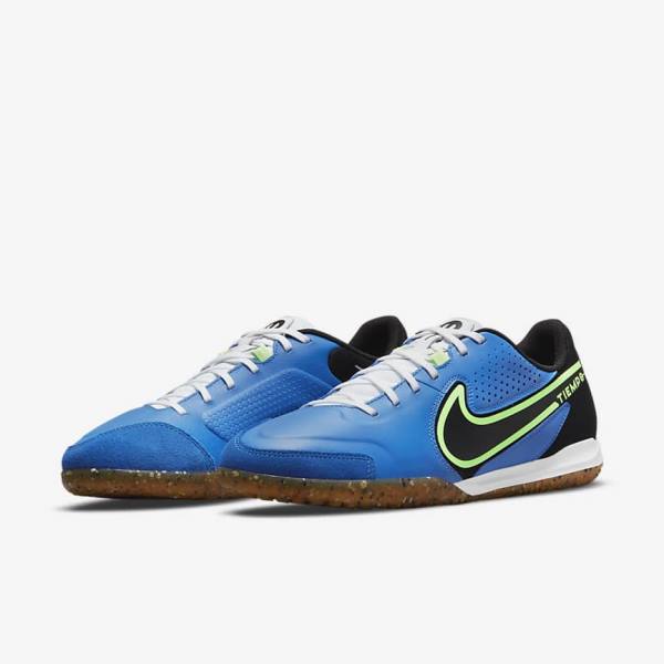 Men's Nike Tiempo Legend 9 Academy IC Indoor-Court Football Shoes Light Blue / Light Green / Brown / Black | NK546FWL