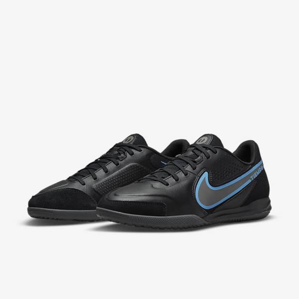 Men's Nike Tiempo Legend 9 Academy IC Indoor-Court Football Shoes Black / Grey | NK964EHW