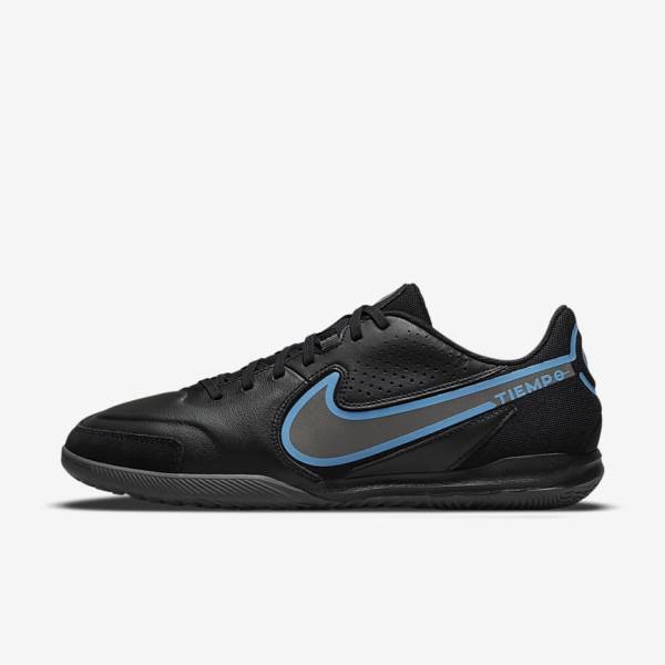 Men\'s Nike Tiempo Legend 9 Academy IC Indoor-Court Football Shoes Black / Grey | NK964EHW