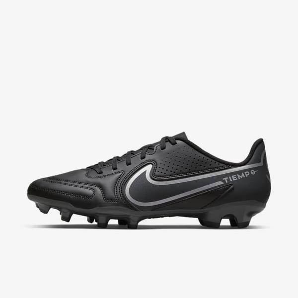 Men\'s Nike Tiempo Legend 9 Club MG Multi-Ground Football Shoes Black / Dark Grey | NK584JUB