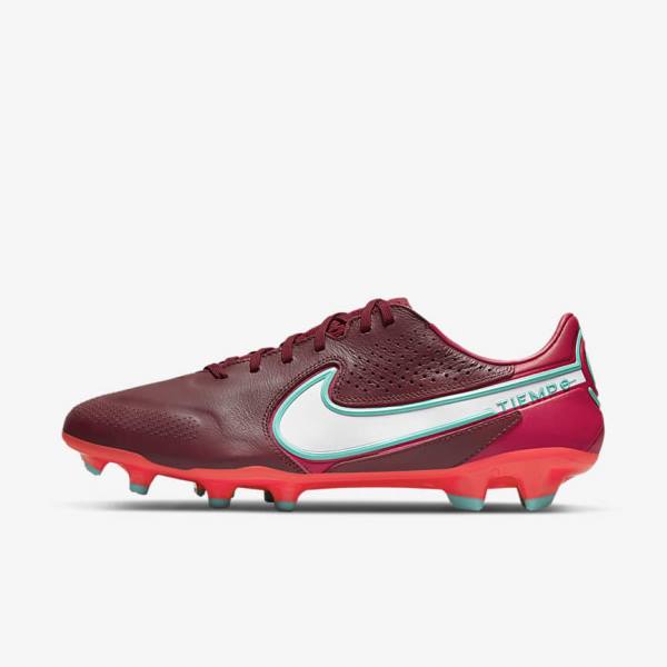 Men\'s Nike Tiempo Legend 9 Pro FG Firm-Ground Football Shoes Red / White | NK352LCT