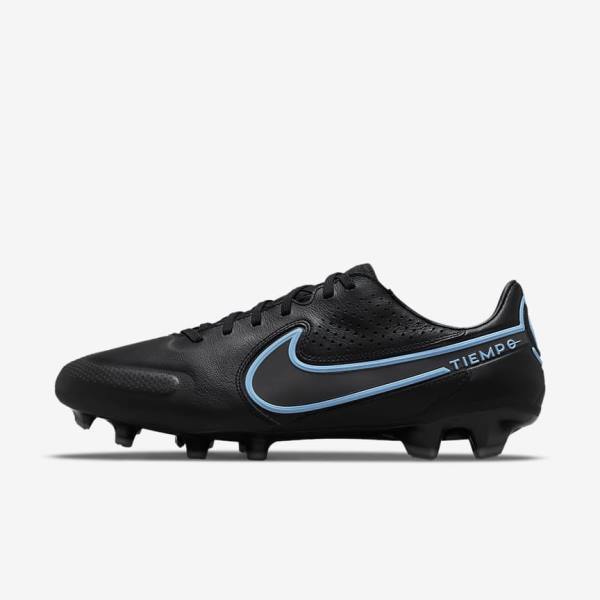 Men\'s Nike Tiempo Legend 9 Pro FG Firm-Ground Football Shoes Black / Grey | NK623LYP