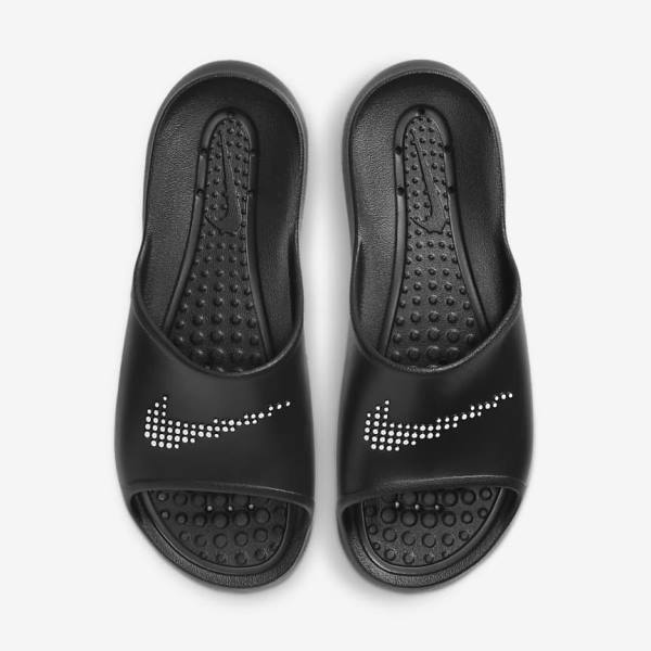 Men's Nike Victori One Shower Slides Black / White | NK634MIJ