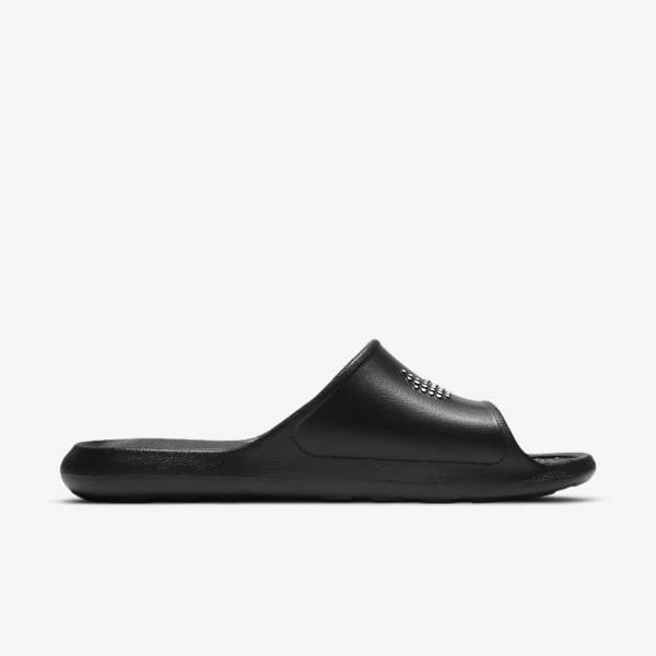 Men's Nike Victori One Shower Slides Black / White | NK634MIJ