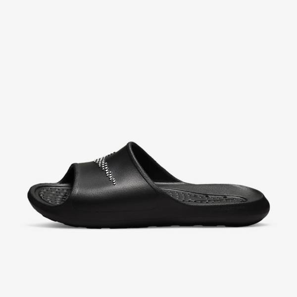 Men\'s Nike Victori One Shower Slides Black / White | NK634MIJ