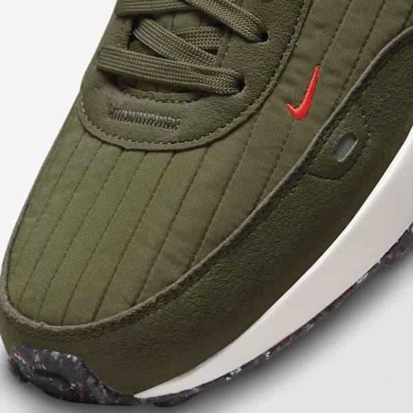 Men's Nike Waffle One Premium Trainers Olive / Black / Orange | NK791HYW