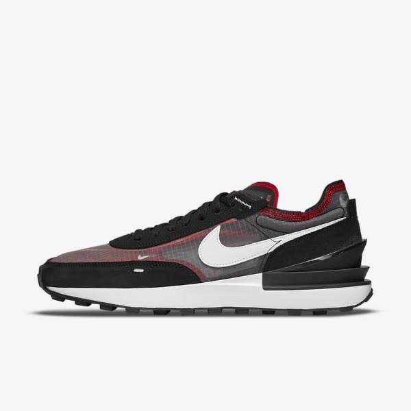 Men\'s Nike Waffle One SE Trainers Black / Red / White | NK123UDW