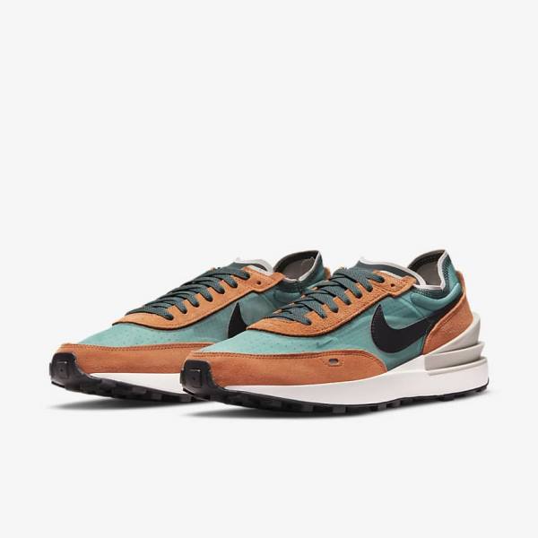 Men's Nike Waffle One SE Trainers Green / Red / Orange / Black | NK507UTC