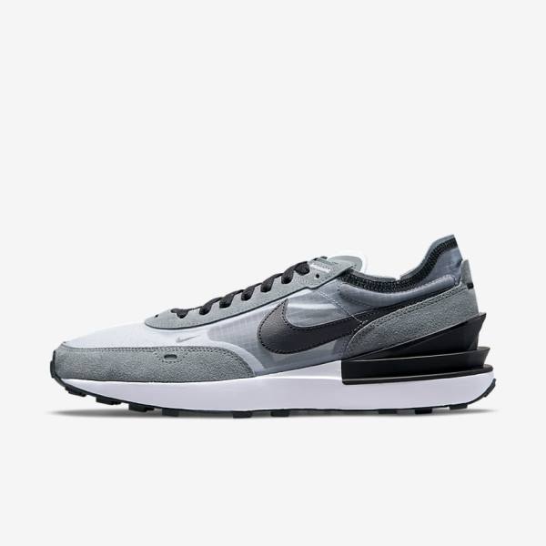 Men\'s Nike Waffle One SE Trainers Grey / White / Grey / Black | NK673YSL