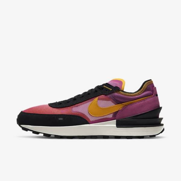 Men\'s Nike Waffle One Trainers Fuchsia / Black / Gold | NK904EZB