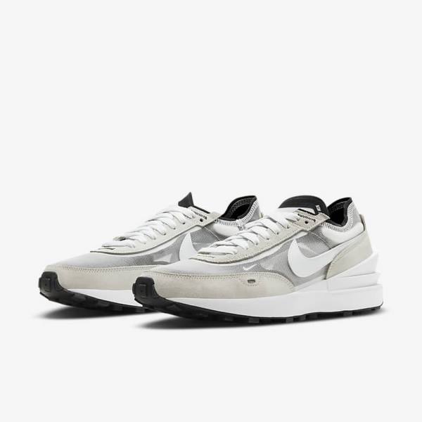 Men's Nike Waffle One Trainers White / Black / Orange | NK238KDB