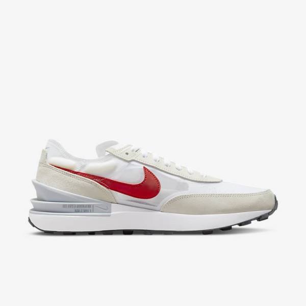 Men's Nike Waffle One Trainers White / Green / Metal Silver / Red | NK964LUP