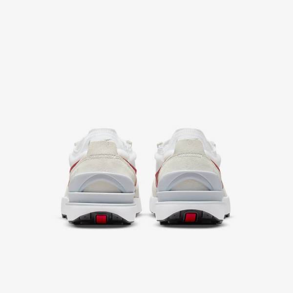 Men's Nike Waffle One Trainers White / Green / Metal Silver / Red | NK964LUP