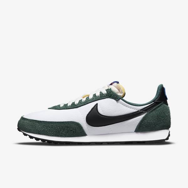 Men\'s Nike Waffle Trainer 2 Trainers White / Green / Royal / Black | NK809JIL