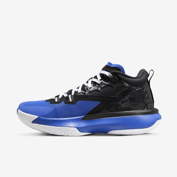 Men\'s Nike Zion 1 Jordan Shoes Black / Royal / White | NK094YLR