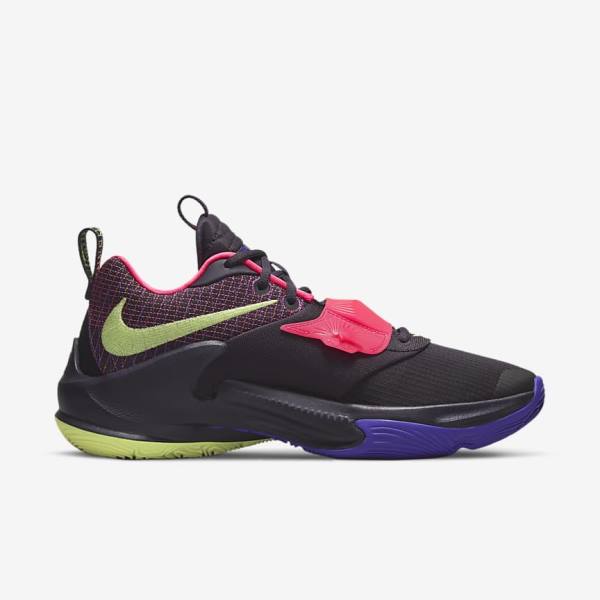 Men's Nike Zoom Freak 3 Basketball Shoes Purple / Pink / Purple / Light Lemon | NK428TPD