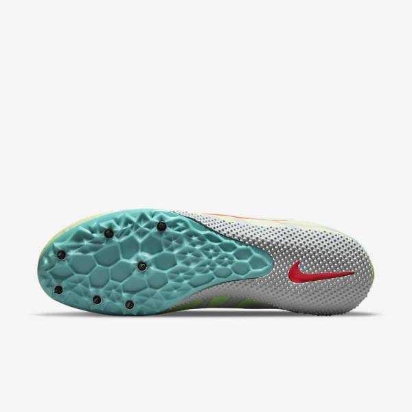 Men's Nike Zoom Rival S 9 Athletics Sprinting Spikes Running Shoes Turquoise / Orange | NK486RVX