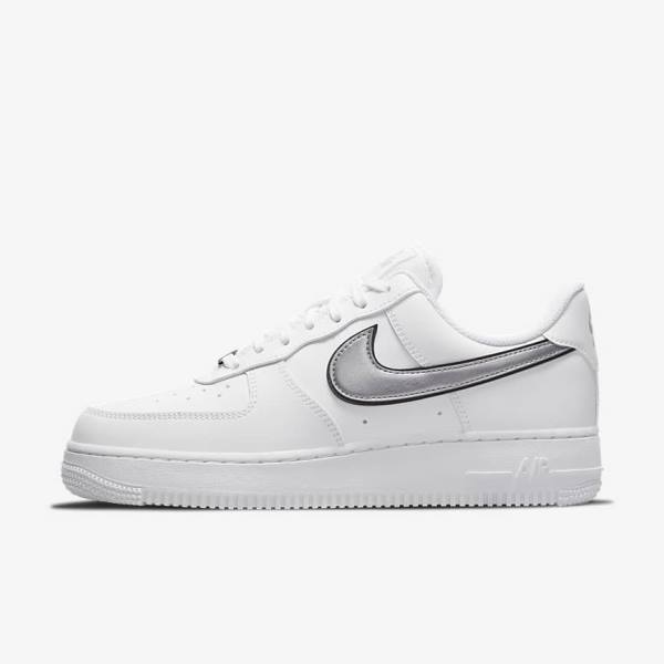 Women\'s Nike Air Force 1 07 Essential Trainers White / Black / Metal Silver | NK074BKH