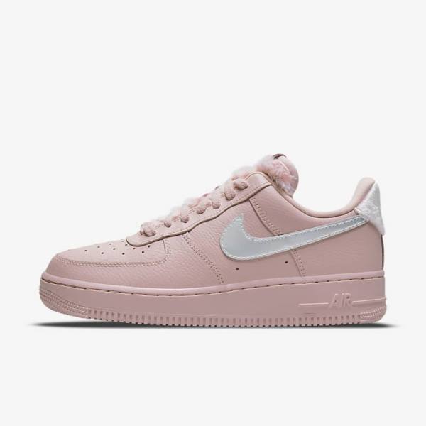 Women\'s Nike Air Force 1 07 Trainers Pink / Metal Silver | NK985CFU