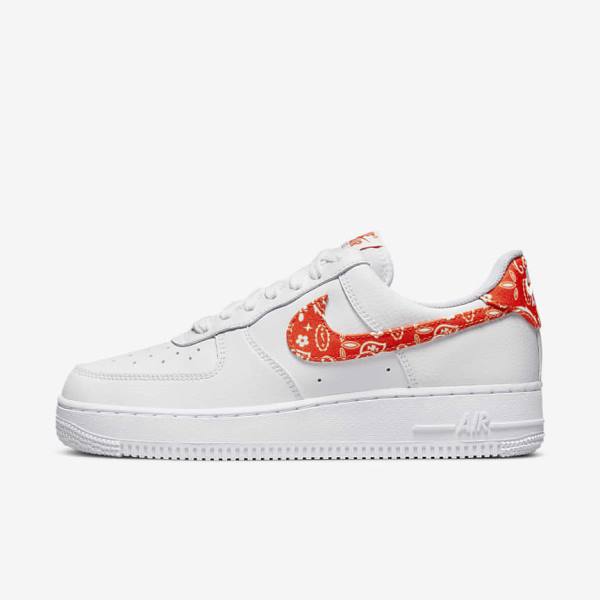 Women\'s Nike Air Force 1 07 Trainers White / Orange | NK841KNH