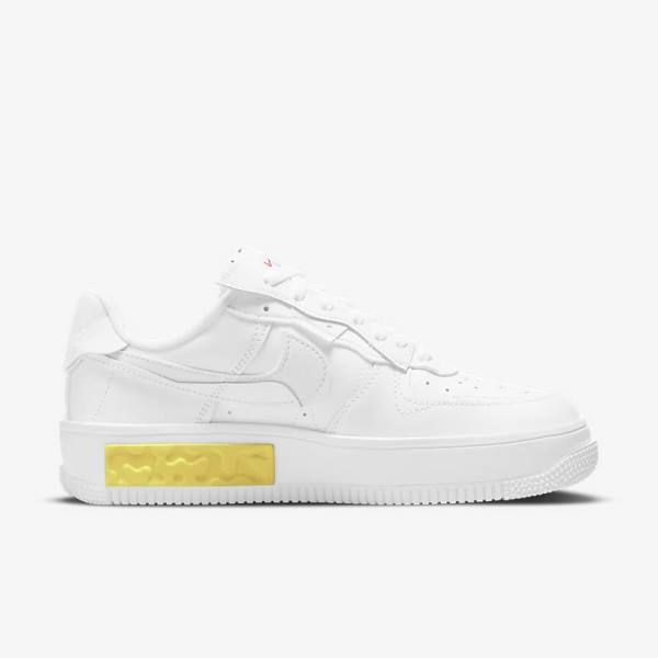 Women's Nike Air Force 1 Fontanka Trainers White / Yellow / White | NK109MIT