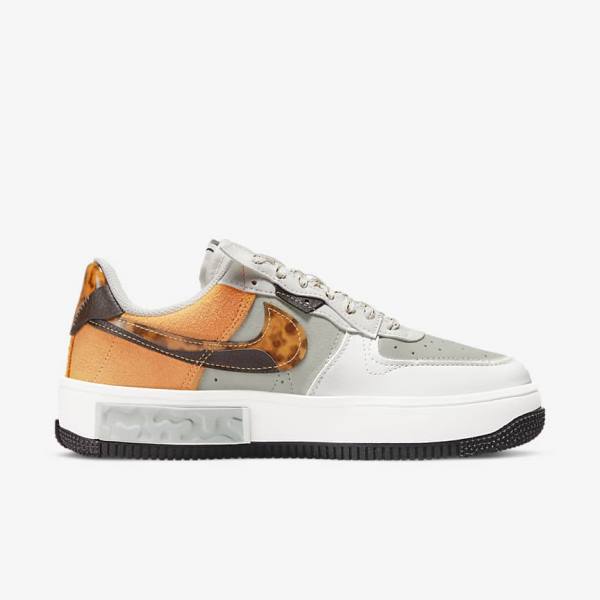 Women's Nike Air Force 1 Fontanka Trainers Brown / Light Beige / Yellow | NK278UZA