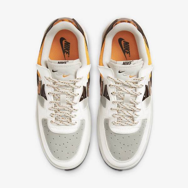 Women's Nike Air Force 1 Fontanka Trainers Brown / Light Beige / Yellow | NK278UZA