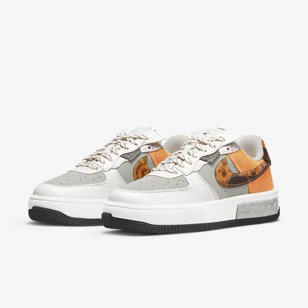 Women's Nike Air Force 1 Fontanka Trainers Brown / Light Beige / Yellow | NK278UZA