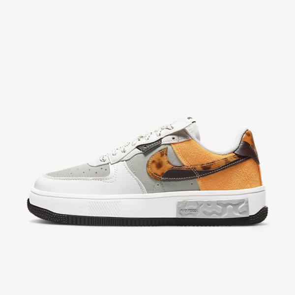 Women\'s Nike Air Force 1 Fontanka Trainers Brown / Light Beige / Yellow | NK278UZA